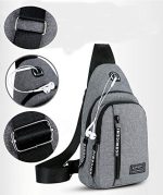 Small Sling Bag Crossbody Chest Shoulder Water Resistant Purse One Strap Travel Bag for Men Women Boys With Earphone Hole - Image 4